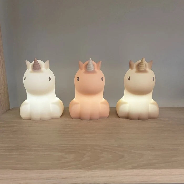 Siliconen lamp eenhoorn - kleur crème