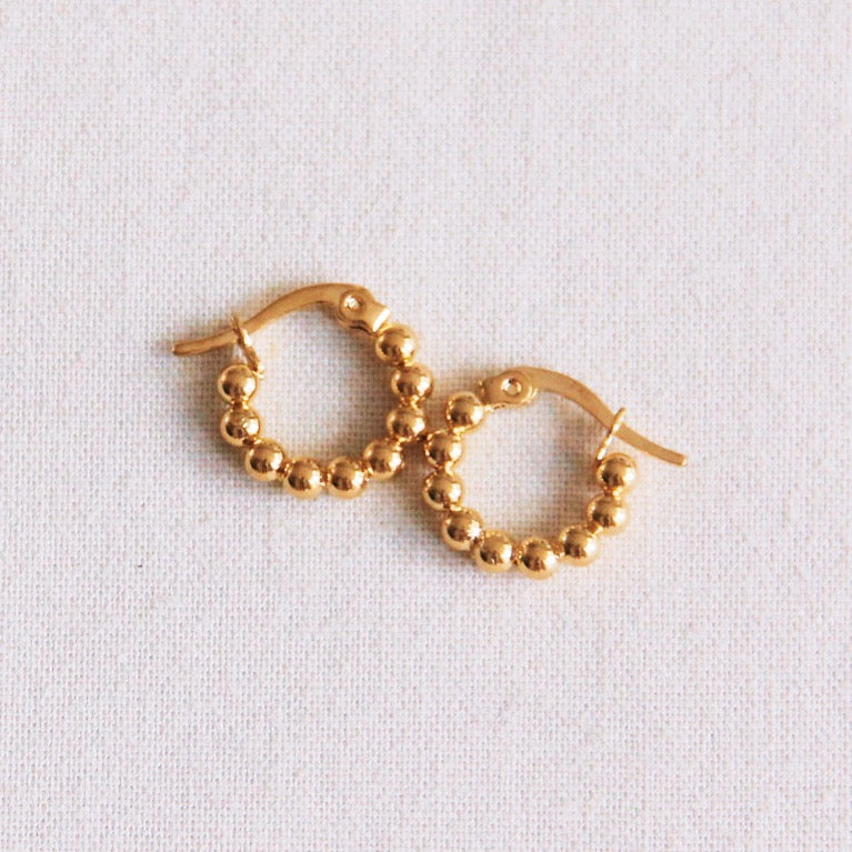 RVS creool 14mm "bolletjes" - goud