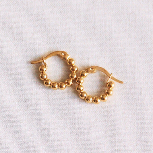 RVS creool 14mm "bolletjes" - goud