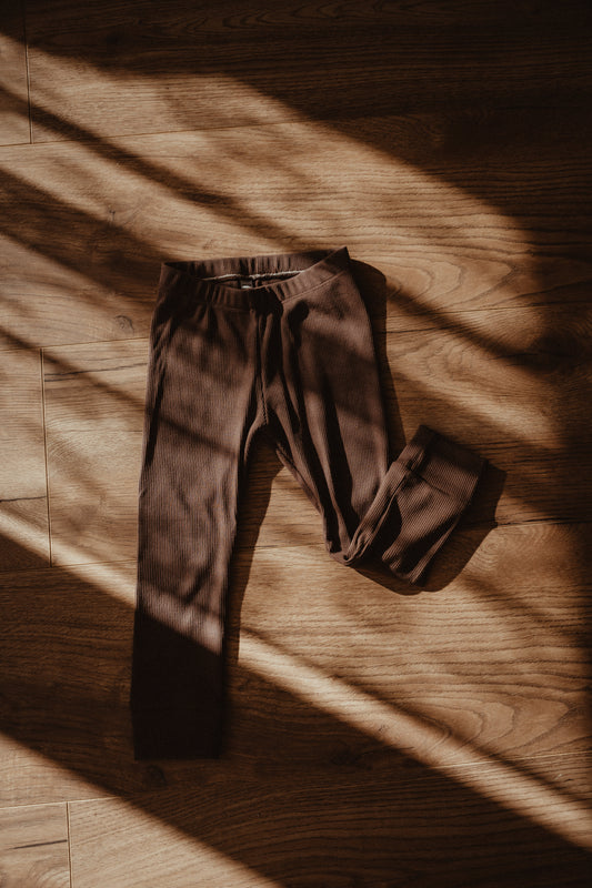 Rib legging DONKER MAUVE