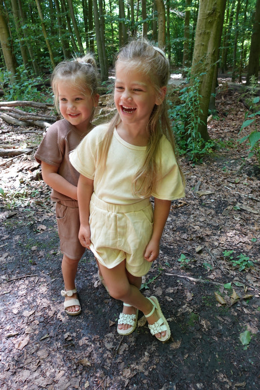 Sage set unisex top en broek Sand en Bruin