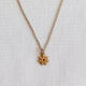 RVS fijne ketting met mini bloem - goud