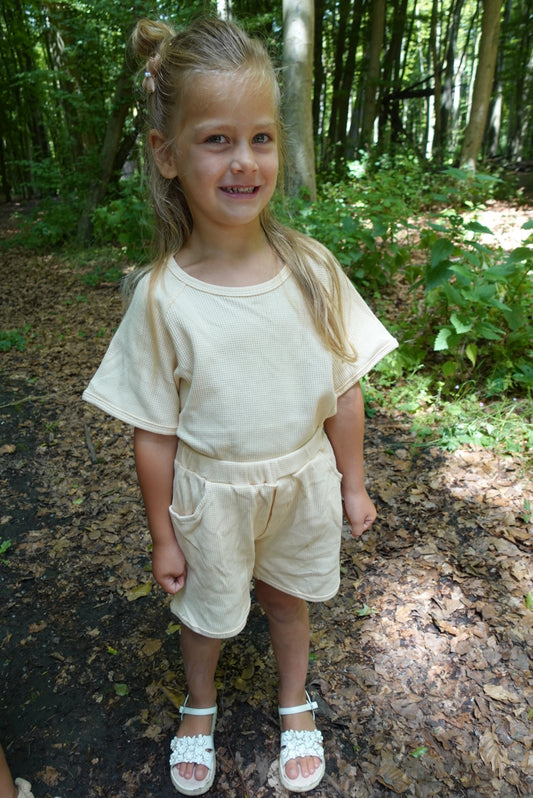 Sage set unisex top en broek Sand en Bruin