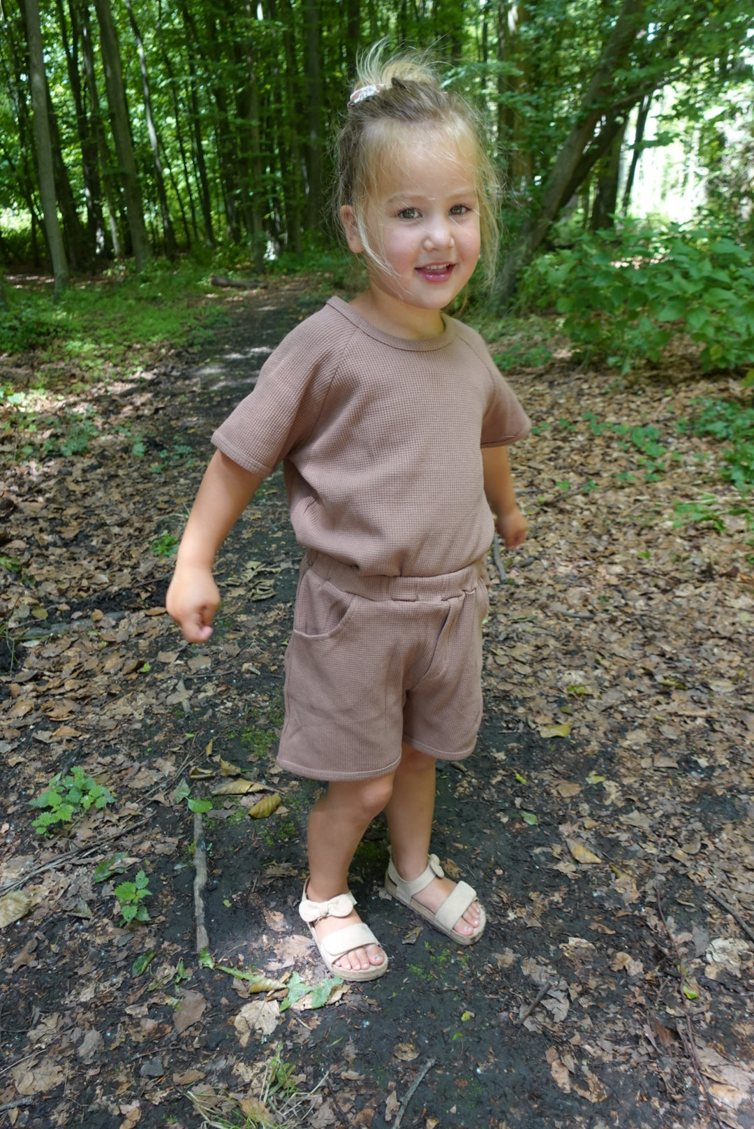 Sage set unisex top en broek Sand en Bruin